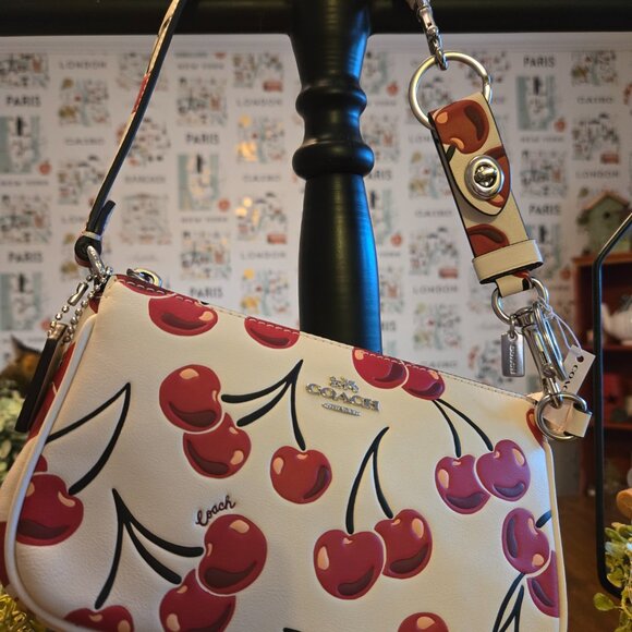 Coach Cherry Bundle Nolita 19 with Trigger Snap Bag Charm and Notebook - Picture 8 of 9